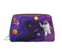 VOSERY Bolsa de maquillaje, bolsas de cosméticos de viaje para mujeres, bolsa de maquillaje de astronauta en misión en el espacio exterior, bolsa de maquillaje de gran capacidad, bonita bolsa de