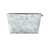 VOSERY Bolsa de maquillaje de cuero, bolsa de cosméticos, bolsa de aseo de viaje para mujeres, bolsa de maquillaje con estampado de ecuaciones matemáticas, bonita bolsa de maquillaje, bolsa de