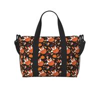 VOSERY Bolsa de viaje, bolsa de fin de semana con diseño de zorro, hongos y hojas de otoño, bolsa de viaje para mujer, bolsa de viaje para gimnasio, bolsa de noche, bolsa de equipaje para artículos