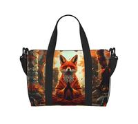 VOSERY Bolsa de viaje, bolsa de viaje de zorro meditador de hoja de arce, bolsa de viaje para mujer, bolsa de viaje para gimnasio, bolsa de viaje para hombres, bolsa de equipaje para artículos