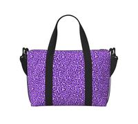 VOSERY Bolsa de viaje morada leopardo morado bolso de fin de semana bolso de mano para mujer accesorios de viaje deporte bolsa de gimnasio hombre bolsa de dormir bolsa de equipaje personal