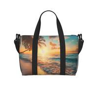 VOSERY Bolsa de viaje, puesta de sol tropical, escena de playa, bolsa de fin de semana, bolsa de lona para mujer, bolsa de viaje para deportes, gimnasio, para hombres, bolsa de noche, bolsa de