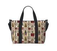 VOSERY Bolsa de viaje rústica a cuadros cabaña del bosque bolsa de fin de semana bolsa de equipaje de mano para mujer accesorios de viaje bolsa de deporte bolsa de gimnasio para hombre bolsa de dormir
