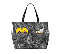 VOSERY Bolsas de playa grandes impermeables a prueba de arena, divertidas serpientes n.º 20025, bonitas bolsas de playa para mujer con cremallera