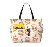 VOSERY Bolsas de playa grandes impermeables a prueba de arena, divertidas serpientes n.º 20083, bonitas bolsas de playa para mujer con cremallera