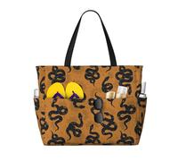 VOSERY - Bolsas de playa grandes impermeables a prueba de arena, divertidas serpientes No.20027 bonitas bolsas de playa para mujer con cremallera