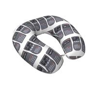 VOSERY Calculadora de matemáticas, almohada de viaje de espuma viscoelástica, cómoda almohada de cuello en forma de U, almohada de cuello de viaje para dormir, viajes en avión, coche, hogar, oficina