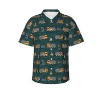 VOSERY Camisas hawaianas para hombre, camisas de playa informales de manga corta con botones para hombre Big Machine, Negro, 3XL