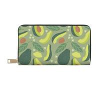 VOSERY Cartera de piel para mujer, billetera plegable para múltiples tarjetas, bonita flor de aguacate, cartera larga