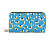 VOSERY Cartera de piel para mujer, billetera plegable para múltiples tarjetas, carteras de abeja voladora para mujer, cartera larga