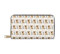 VOSERY Cartera de piel para mujer, plegable y multitarjeta, lindo abrazo, perro, cachorro, monedero largo