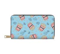 VOSERY Cartera para mujer, cartera de cuero plegable para múltiples tarjetas, deliciosas carteras de palomitas de maíz para mujer, bolso largo