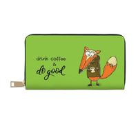 VOSERY Carteras delgadas de cuero para mujeres y hombres, cartera de mano con cremallera para beber café y hacer bien para mujeres y hombres