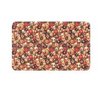 VOSERY Cute Record Music Skull - Alfombra de baño de 30 x 20 pulgadas, suave, absorbente, antideslizante, lavable a máquina, alfombra de ducha para baño