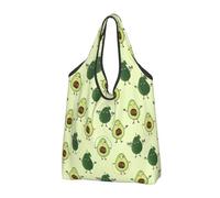 VOSERY Divertidas bolsas de comestibles reutilizables de color verde aguacate, bolsas de compras para comestibles, bolsa plegable con asas, Negro -, 2 PCS