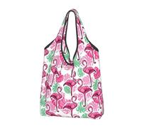 VOSERY Flamingo Aa - Bolsas de la compra reutilizables para alimentos, bolsa de transporte plegable con asas, color negro, 3 unidades