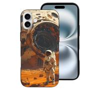 VOSERY Funda compatible con iPhone 16 Plus, funda suave de moda con astronauta explorando Marte, linda compatible con iPhone 16 Plus, para mujeres y hombres