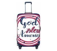 VOSERY Funda de equipaje de viaje, funda lavable para maleta de 18 a 32 pulgadas, diseño de estrella patriótica de God Bless America, Negro -, M