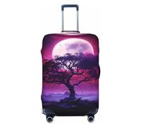 VOSERY Funda para equipaje de viaje, artística, roja, morada, nube, luna.jpg, lavable, se adapta a equipaje de 18 a 32 pulgadas, Negro -, XL