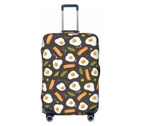 VOSERY Funda para equipaje de viaje - Bacon Tortilla de Romero lavable para equipaje de 45,7 a 81,28 cm, Negro , extra-large