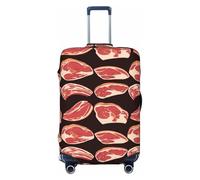 VOSERY Funda para equipaje de viaje, con estampado de carne B, lavable, para equipaje de 18 a 32 pulgadas, Negro -, XL