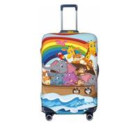 VOSERY Funda para equipaje de viaje, diseño de animales arcoíris en el arca de Noé, lavable, se adapta a equipaje de 18 a 32 pulgadas, Negro, X-Large