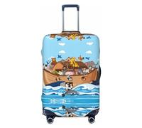 VOSERY Funda para equipaje de viaje, diseño de animales en el arca de Noé, lavable, para equipaje de 18 a 32 pulgadas, Negro, Small