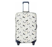 VOSERY Funda para equipaje de viaje, diseño de caballos de lunares minimalistas, lavable, apto para equipaje de 45,7 a 81,28 cm, Negro , extra-large