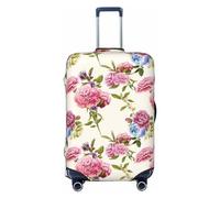 VOSERY Funda para equipaje de viaje, diseño de flores de claveles, lavable, para equipaje de 45,7 a 81,3 cm, Negro -, M