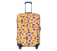 VOSERY Funda para equipaje de viaje, diseño de hojas de otoño de bellota, lavable, para equipaje de 18 a 32 pulgadas, Negro, Large