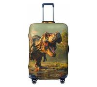 VOSERY Funda para equipaje de viaje, estilo realista, diseño de dinosaurio, lavable, para equipaje de 18 a 32 pulgadas, Negro -, XL