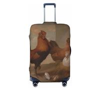 VOSERY Funda para equipaje de viaje, funda lavable con pintura al óleo de pollo y pato, para equipaje de 18 a 32 pulgadas, Negro, Medium