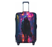 VOSERY Funda para equipaje de viaje, funda lavable para maleta, de hombre enmascarado, de neón para equipaje de 18 a 32 pulgadas, Negro, Large