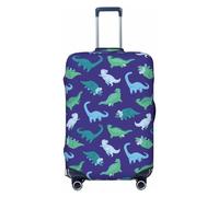 VOSERY Funda para equipaje de viaje, lavable, con patrón de dinosaurio, azul, para equipaje de 45,7 a 81,3 cm, Negro -, XL
