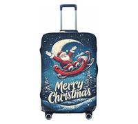 VOSERY Funda para equipaje de viaje - Navidad Nevada Noche Santa Claus fundas lavables para equipaje de 45,7 a 81,28 cm, Negro , medium