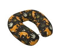 VOSERY Funny Fox by The Field - Almohada de viaje de espuma viscoelástica, cómoda almohada de cuello de viaje en forma de U, almohada de cuello de viaje para dormir, viajes en avión, coche, hogar