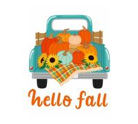 VOSERY Hello Fall Farm Truck - Kit de pintura de diamantes para adultos, kit de arte de diamantes para principiantes, kit de arte de diamante redondo 5D, decoración del hogar, 12 x 16 pulgadas, sin