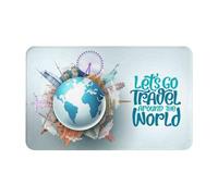 VOSERY Let's Go Travel Around The World - Alfombra de baño de 30 x 20 pulgadas, suave, absorbente, antideslizante, lavable a máquina, alfombra de ducha para baño