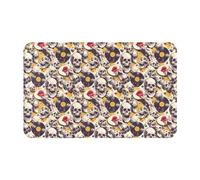 VOSERY Lips Record Rock Skull - Alfombra de baño de 30 x 20 pulgadas, suave, absorbente, antideslizante, lavable a máquina, alfombra de ducha para baño