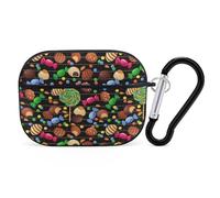 VOSERY Lollipop Candy Chocolate Bean Print compatible con Airpods Pro Case - Bonita funda compatible con Airpods Pro 2, funda de PC compatible con Airpods Pro 2ª generación con llavero