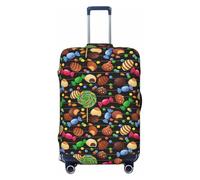 VOSERY Lollipop Candy Chocolate Bean Print - Fundas lavables para equipaje de 45,7 a 81,28 cm, Negro , extra-large