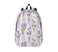VOSERY - Mochila de viaje para portátil - Mochila de lona con pajarita de flores de lavanda para computadora portátil, Negro, 17in