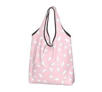 VOSERY Modern Knight Horse - Bolsas de compras reutilizables para comestibles, plegables, con asas, color blanco y rosa, Negro -, 2 PCS