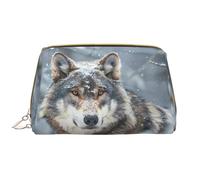 VOSERY Neceser de maquillaje, neceser de viaje, bolsa de aseo para mujer, majestuoso lobo nevado, bolsa de maquillaje, gran capacidad, bolsa de maquillaje, organizador, bonita bolsa de maquillaje