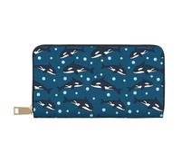 VOSERY - portafolios de piel para mujer, billetera de múltiples tarjetas, portafolios larga de dibujos animados con burbujas de ballena