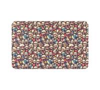 VOSERY Rock Record Music Skull - Alfombra de baño de 30 x 20 pulgadas, suave, absorbente, antideslizante, lavable a máquina, alfombra de ducha para baño