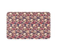 VOSERY Skull Rock Record Artist - Alfombra de baño de 30 x 20 pulgadas, suave, absorbente, antideslizante, lavable a máquina, alfombra de ducha para baño