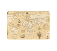 VOSERY Tapete para puerta delantera, entrada interior y exterior, tapete para puerta delantera, mapa del mundo, fácil de limpiar, 16 x 24 pulgadas, tapete para todas las estaciones, entrada al aire