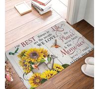VOSERY Tapete para puerta delantera interior y exterior, tapete para puerta delantera, diseño de girasol, colibrí, fácil de limpiar, 40,6 x 61 cm, tapete para todas las estaciones, entrada al aire