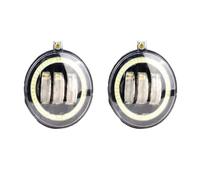 Voseto Faro Delantero 2 Piezas Para Dodge Para Challenger 2008-2012 Canbus Luz LED Antiniebla Ojo Ángel DRL Niebla Conjunto Lámpara Circulación Diurna Faros Antiniebla(G Angel Eye)